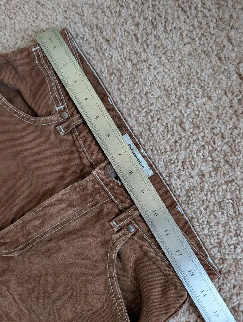 Reformation Womens Chocolate Brown Cowboy High Rise Straight Jeans Size 26